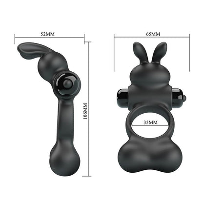 PRETTYLOVE - YUSUF VIBRATING PENIS RING WITH STEEL BEADS 2X33GR