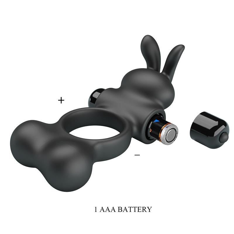PRETTYLOVE - YUSUF VIBRATING PENIS RING WITH STEEL BEADS 2X33GR