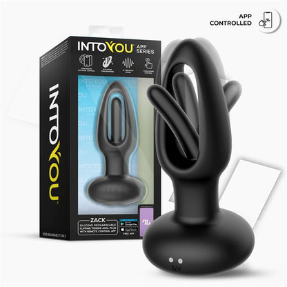 INTOYOU APP SERIES - ZACK ANAL PLUG WITH FLIPPING TONGUE AND VIBRATION WITH APP