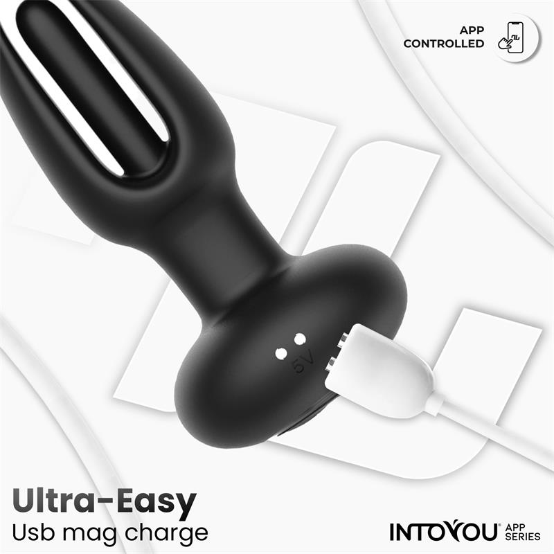 INTOYOU APP SERIES - ZACK ANAL PLUG WITH FLIPPING TONGUE AND VIBRATION WITH APP