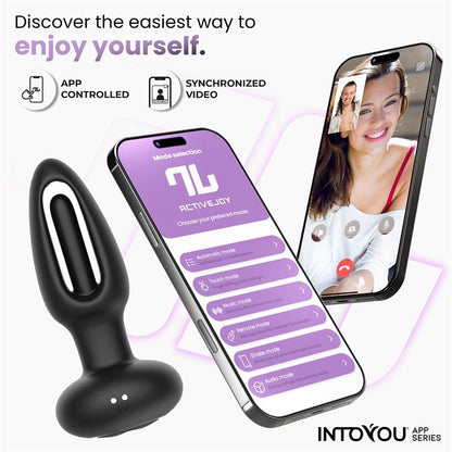 INTOYOU APP SERIES - ZACK ANAL PLUG WITH FLIPPING TONGUE AND VIBRATION WITH APP