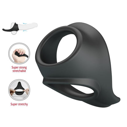 CRAZY BULL - ZADOK SILICONE COCK AND TESTICLES RING