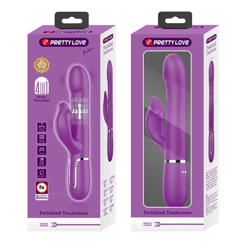 PRETTY LOVE - 4 IN 1 MULTIFUNCTION VIBRATOR & STIMULATOR PURPLE