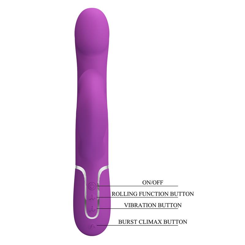 PRETTY LOVE - 4 IN 1 MULTIFUNCTION VIBRATOR & STIMULATOR PURPLE