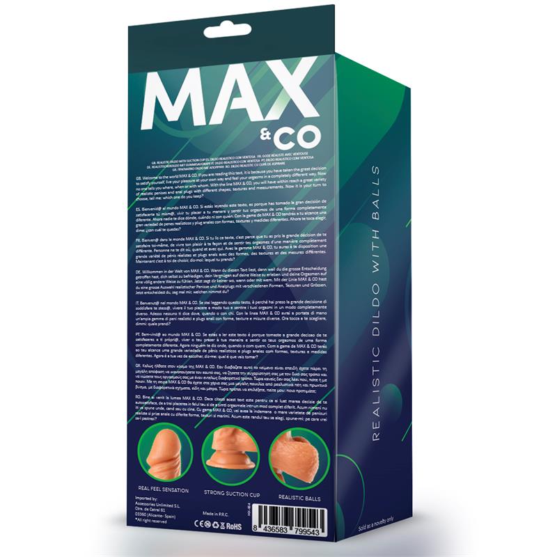 MAX & CO - ZANE REALISTIC DILDO WITH TESTICLES FLESH 7,6 - 19.5 CM