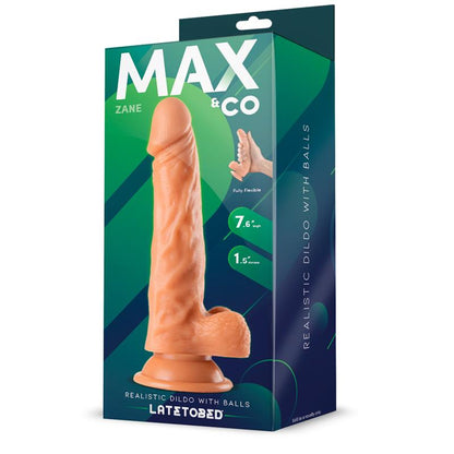 MAX & CO - ZANE REALISTIC DILDO WITH TESTICLES FLESH 7,6 - 19.5 CM