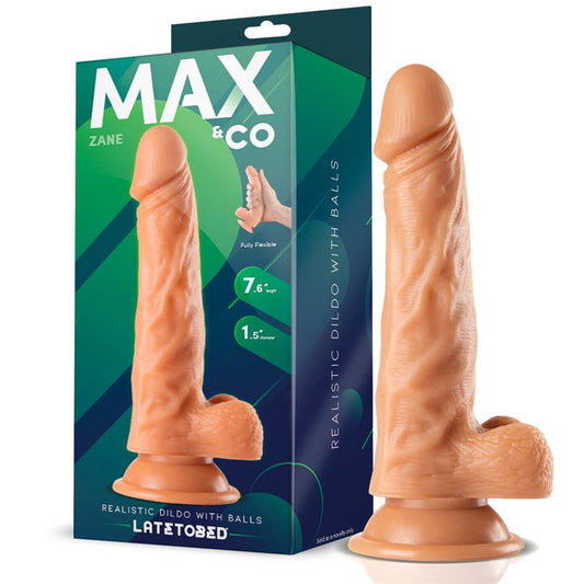 MAX & CO - ZANE REALISTIC DILDO WITH TESTICLES FLESH 7,6 - 19.5 CM