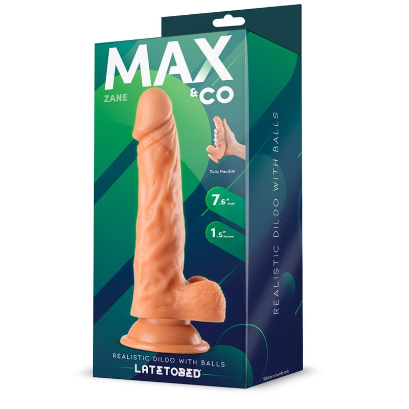 MAX & CO - ZANE REALISTIC DILDO WITH TESTICLES FLESH 7,6 - 19.5 CM