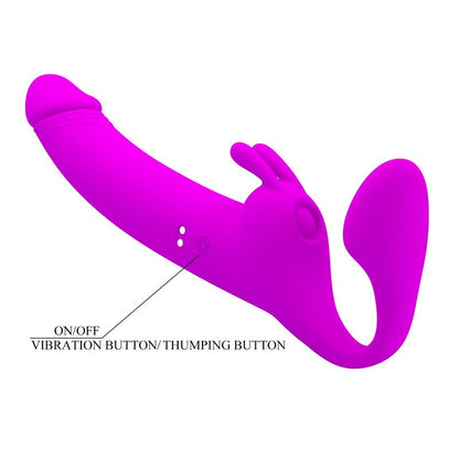 PRETTYLOVE - ZANINI VIBRATING STRAPLESS STRAPON SILICONE