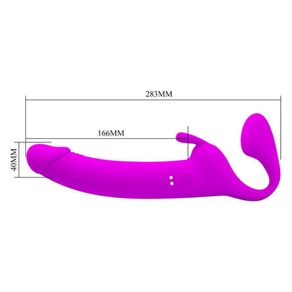 PRETTYLOVE - ZANINI VIBRATING STRAPLESS STRAPON SILICONE