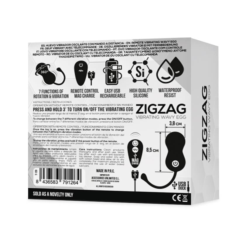 TARDENOCHE - ZIGZAG VIBRATING AND ZIGZAGGING EGG WITH REMOTE CONTROL