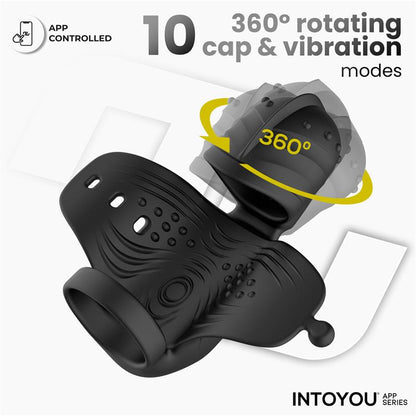 INTOYOU APP SERIES - ZONTE ROTATING CAP VIBRATING MASTURBATOR WITH APP