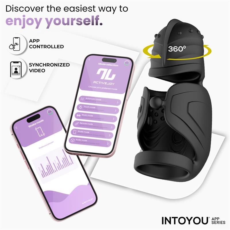 INTOYOU APP SERIES - ZONTE ROTATING CAP VIBRATING MASTURBATOR WITH APP